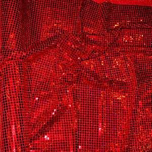 SEQUIN KNIT HOLOGRAM FABRIC RED 44 WIDE BY THE YARD  