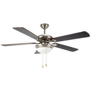 Wyndham House 52 5 Blade Ceiling Fan with Wood Blades and Brushed 