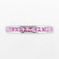 Forever aglow. Pink tourmaline stones make this eternity ring shine 