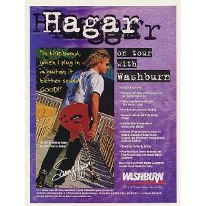  1996 Sammy Hagar Washburn RR200 Signature Guitar Print Ad 