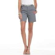 Chaps Geometric Sateen Shorts   Womens Plus