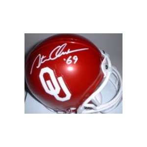 Steve Owens autographed Football Mini Helmet (OKLAHOMA)