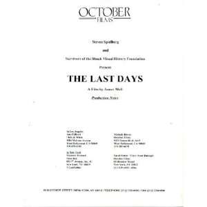 Steven Spielbergs The Last Days Press Kit