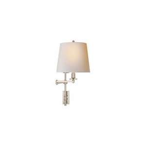 Thomas OBrien Mason Swing Arm Wall Light in Polished Nickel with 