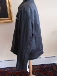 Burks Bay Napa Black Leather Jacket Nascar MOBIL1 NWT  