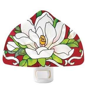  Magnolias Tiffany Style Hand Painted Stained Glass Night 