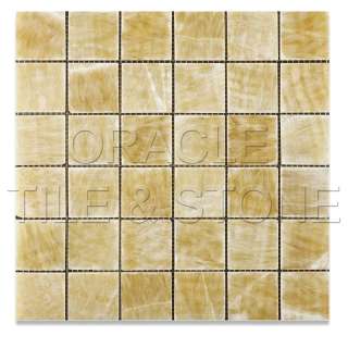  honey giallo crystal onyx polished mosaic tile on mesh dimensions per