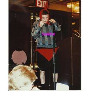 Walter Koenig at Convention wearing a diaper holding a microphone 