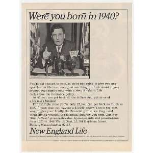  1965 Wendell Willkie 1940 New England Life Insurance Print 
