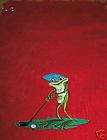 Embroidered Golf Towel 11x18 Red with a Golfing Cat  