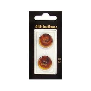  Dill Buttons 19mm 4 Hole Brown 2 pc (6 Pack)