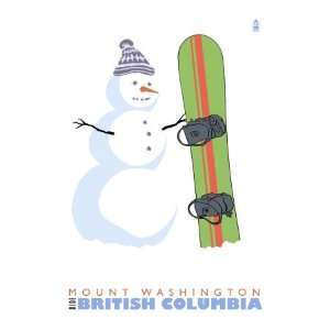  Mount Washington, BC, Canada, Snowman with Snowboard 