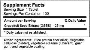 NUTRIBIOTIC GRAPEFRUIT SEED EXTRACT TABLETS 125mg 100ct 728177010133 