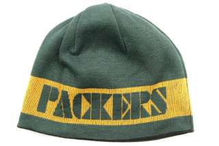 Green Bay Packers Knit Beanie Hat   NFL Reversible Logo  