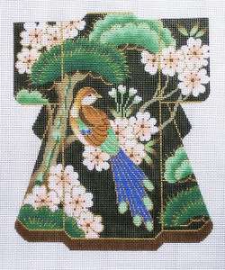 EXCLUSIVE** LEE Bird of Paradise Kimono handpainted Needlepoint 