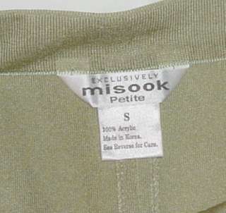 NWT Misook Cactus Green Cropped Knit Pants P S R186  