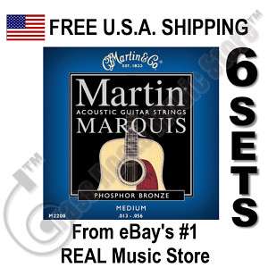 Martin Marquis Phosphor Medium Guitar Strings M2200 729789122009 