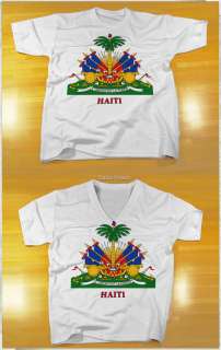 Haiti COUNTRY COAT OF ARMS FLAG Haitian EMBLEM TSHIRT  