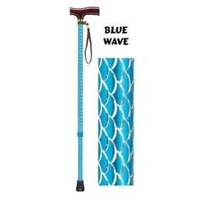    T or Derby Cane in Blue Wave Design
