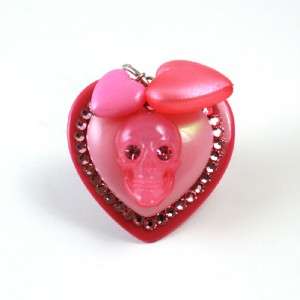TARINA TARANTINO I Love Hearts PINK Skull Heart Ring  