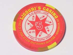 LIGOURIS HENDERSON NV Obsolete Casino Poker Chip  