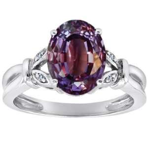   Oval Alexandrite and Diamonds Ring(MetalWhite Gold,Size7.5) Jewelry