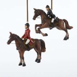  Pack of 6 Equestrian Horse with Rider Christmas Ornaments 