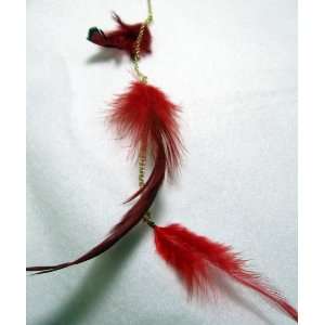  Red Feather Hair Extension Headband Beauty