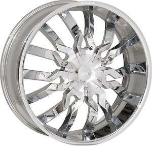 22 INCH RIMS AND TIRES WHEELS CHROME NEW CABO 118 PKG.  