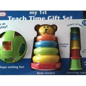  Teach Time Gift Set with Shape Sorter, Bear Stacker 