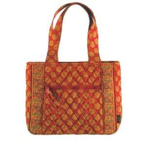  Maggi B French Country Red Mosaic Quilted Cotton Handbag 