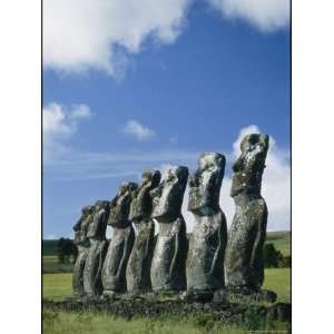  Row of Moai under a Clouded Sky National Geographic 