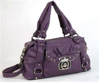 New Kathy Van Zeeland Purple French Kiss Satchel Handbag Purse Bag 