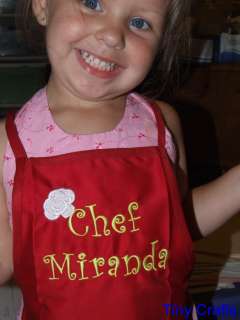 Personalized Childs Apron   YOU Choose colors and font  