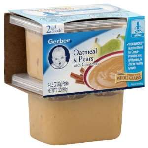 Gerber 2nd Foods Nature Select Oatmeal & Pears with Cinnamon 2  3.5 Oz 