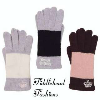 Juicy Couture Knit Winter Gloves shown in Pink (Silver Pink & Espresso 
