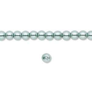  #2405 4mm Bead, glass pearl, teal, round 50 beads Arts 