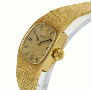 VINTAGE 14K GOLD LADIES ROLEX TEXTURED WRIST WATCH  