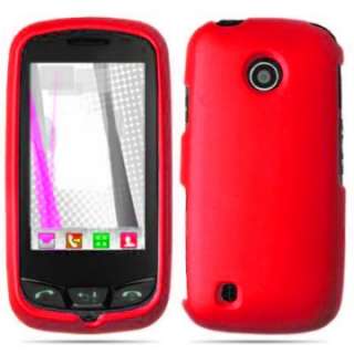 RED RUBBER HARD CRYSTAL CASE COVER LG COSMOS TOUCH 270  