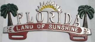 Florida Sunshine Aluminum License Plate Topper Fob  