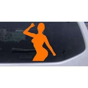 Orange 20in X 17.1in    Sexy Dancer Silhouettes Car Window Wall Laptop 