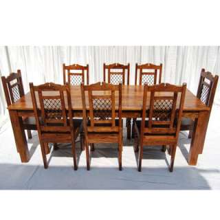 9pc Dining Room Kitchen Table 8 Chairs Set Solid Wood Furniture w 