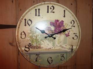 Shabby Country Chic Fleur Large Wall Clock  