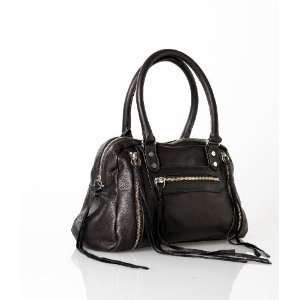 Jacki Easlick Satchel in Black with Expandable Zippers