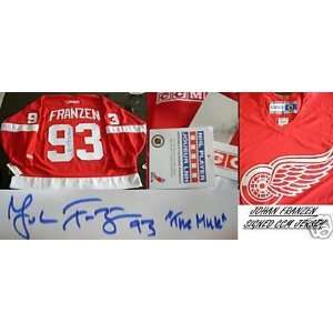 Johan Franzen Autographed Uniform   Ccm Prf   Autographed NHL Jerseys