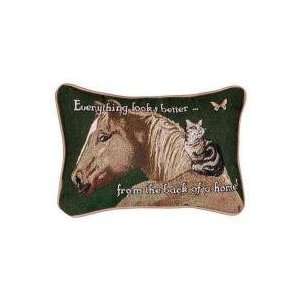  Set of 2 Horse Cat Decorative Throw Pillows 9 x 12 