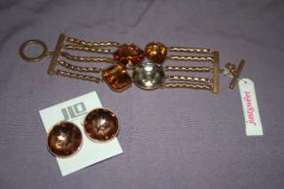 JENNIFER LOPEZ Huge Crystals Earrings & Bracelet Set NEW $95  