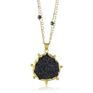 Coralia Leets Jewelry Design Double Chain Black Drusy Dot Necklace 
