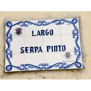 Street Sign at One of the Main Squares, Sao Filipe, Fogo (Fire), Cape 