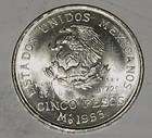 1953 5 PESOS MEXICO SILVER COIN AU